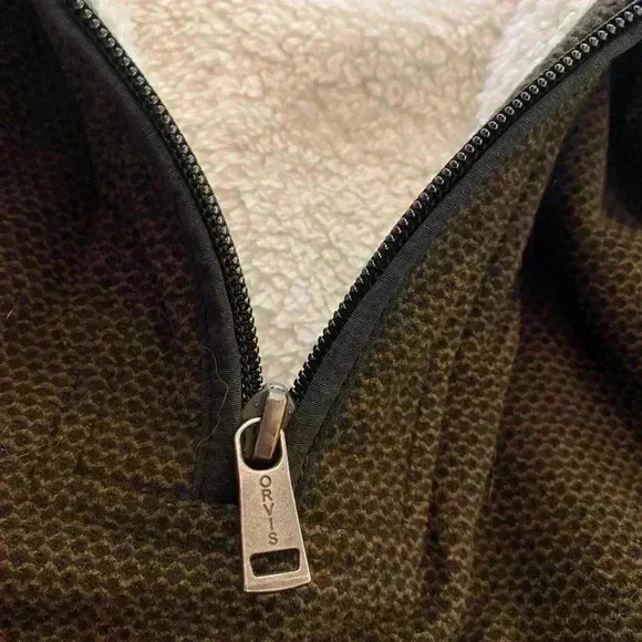 Orvis Men’s Fleece Lined Quarter Zip Warm Thick Pull Over Black Brown XXL - Picture 10 of 10